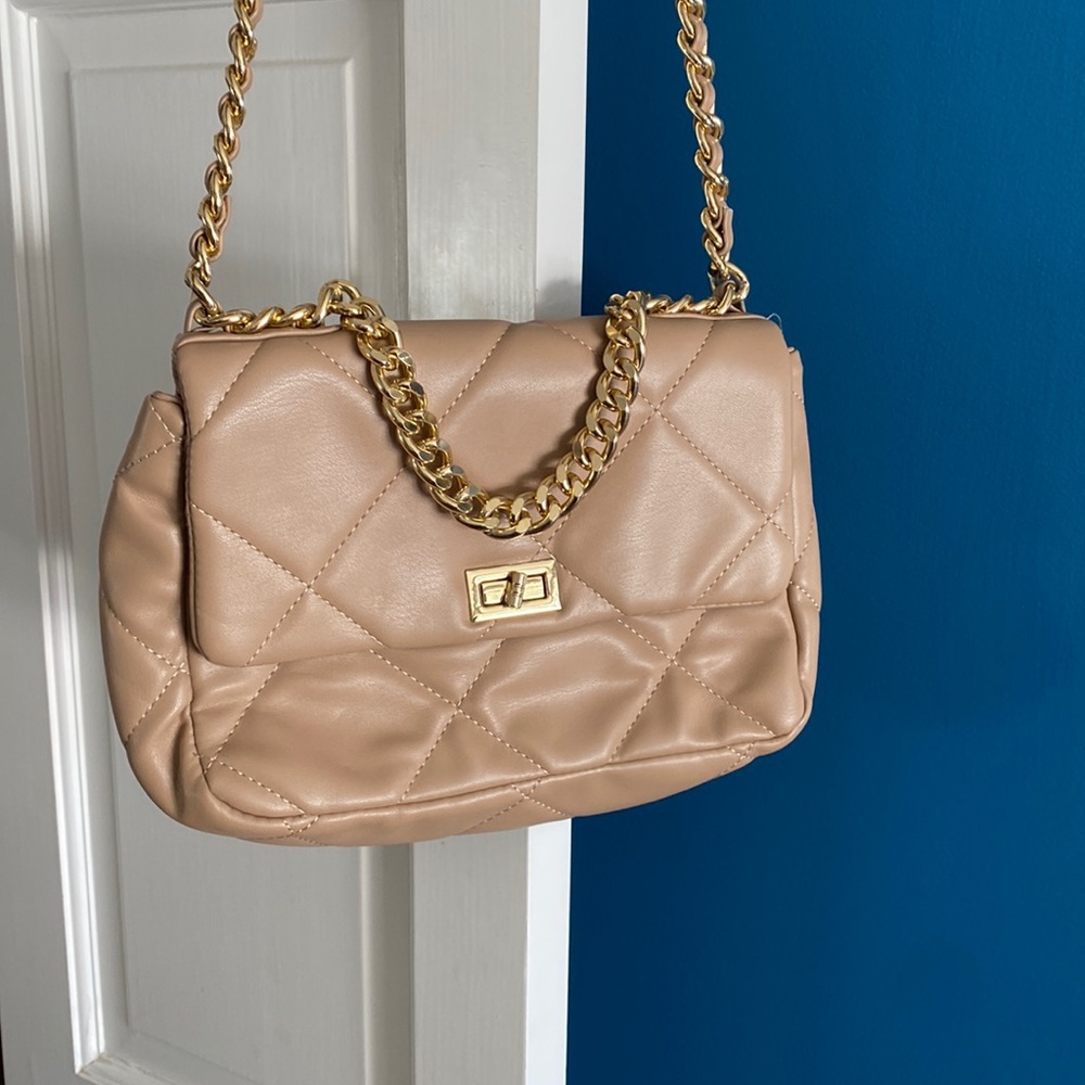 Quilted faux leather handbag